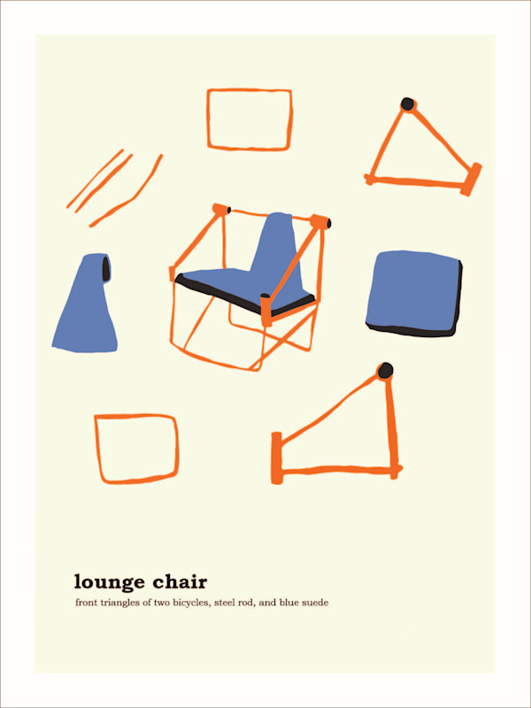 Lounge chair schematics by Nat Reed