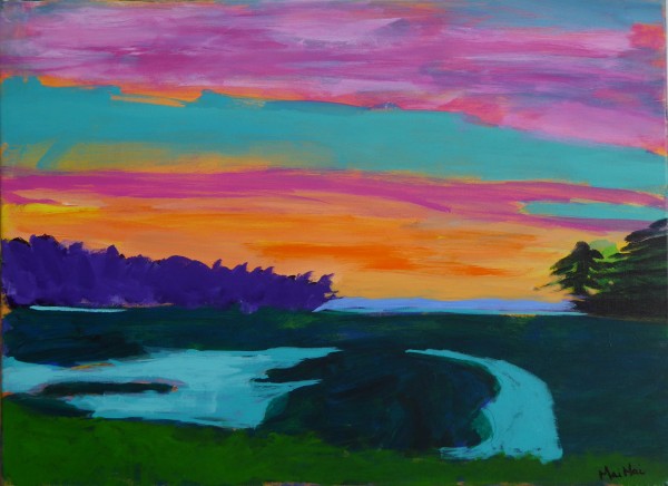 Sunset at Bass Harbor by Mai Mai Pietrowski