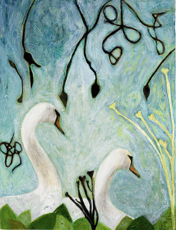 Swans by Julie C Baer