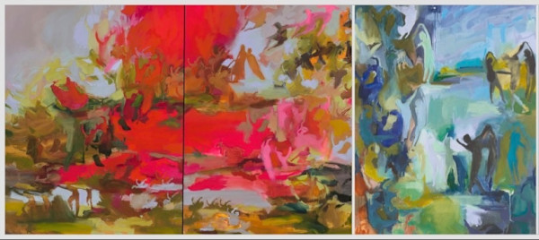 Rhythm of Earthly Delights (Triptych) by Iwalani Kaluhiokalani