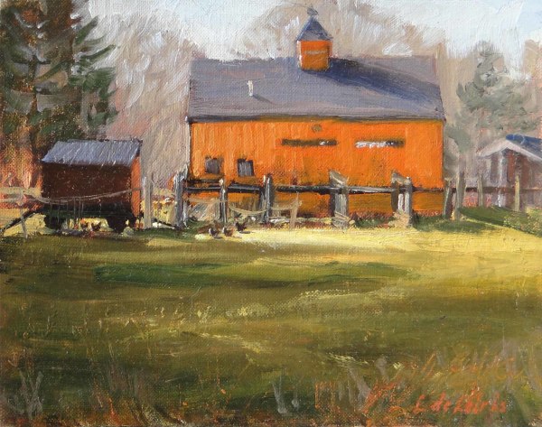Coop and Red Barn by Lucia deLeiris