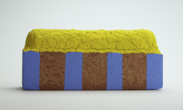yellow brick blue stripe by Rebecca