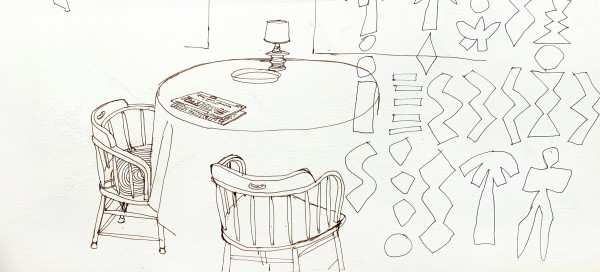 Dining Table Sketch by Morris Nathanson