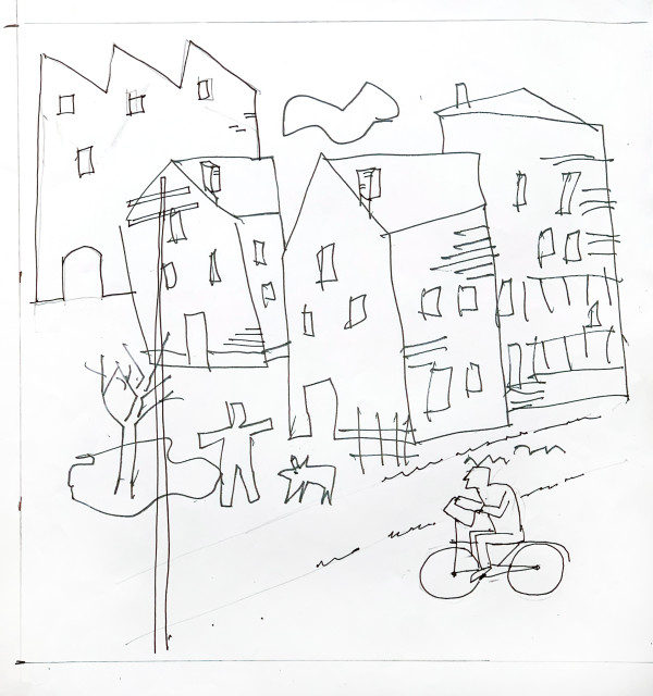 Town Sketch 2 by Morris Nathanson