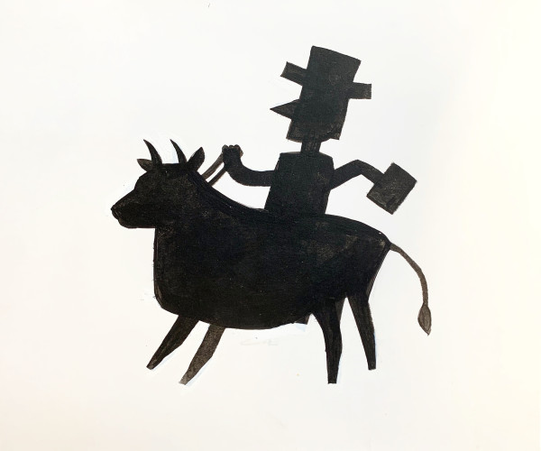 Bull Rider With Hat by Morris Nathanson