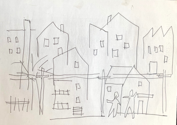 Mill Town Sketch by Morris Nathanson