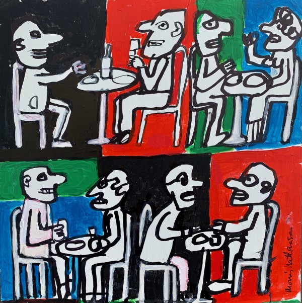 Cafe Patrons by Morris Nathanson