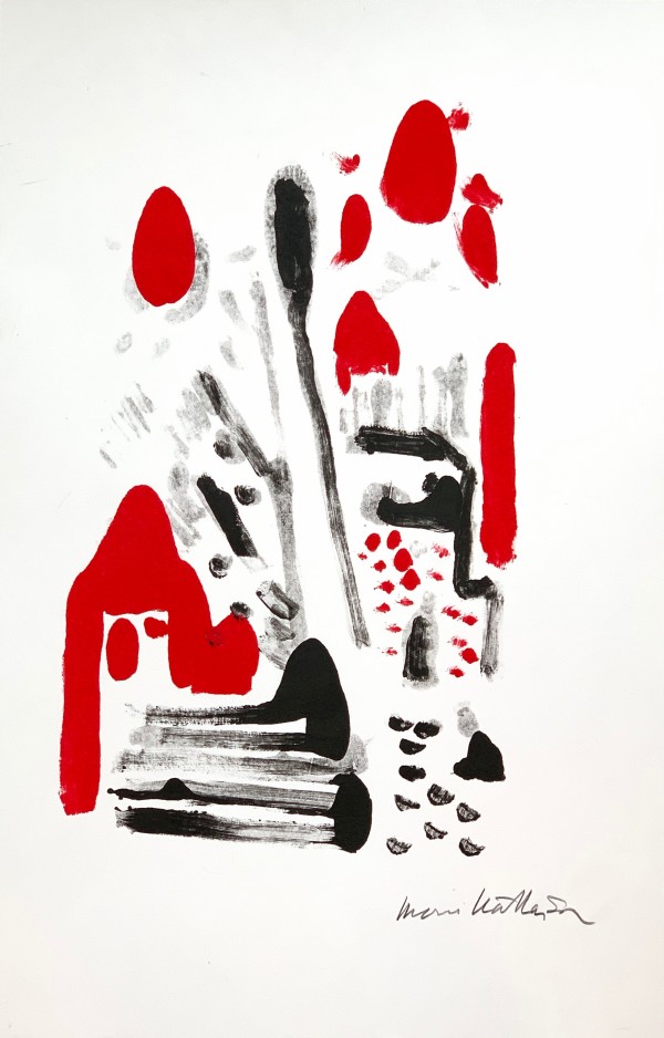 Abstract in Red and Black by Morris Nathanson