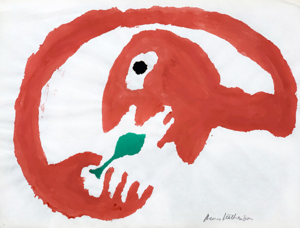Head with Fish by Morris Nathanson
