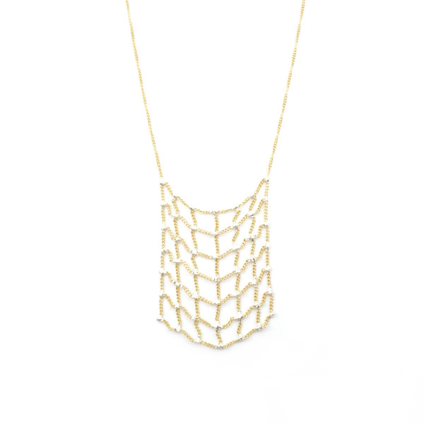 Gold Lil Net Necklace by Hannah Keefe