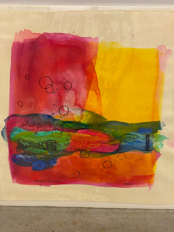 Abstract Landscape 4 - mono print by Meg (Marguerite) Bernet