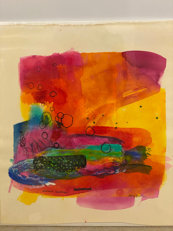 Abstract Landscape 3 - mono print by Meg (Marguerite) Bernet