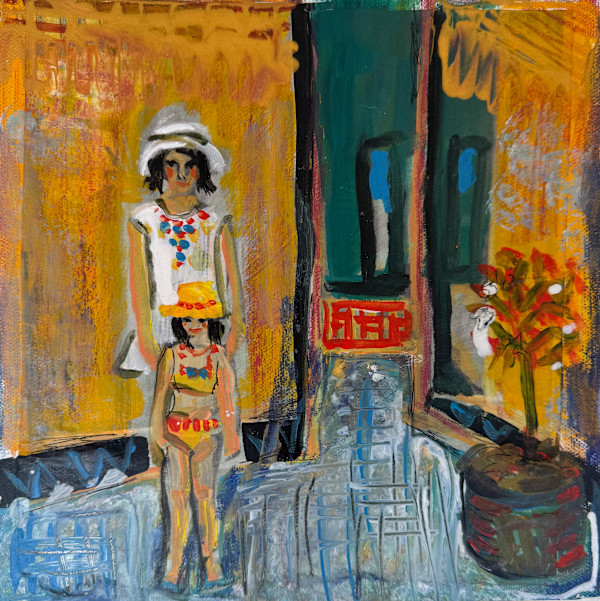 Me and mummy in front of Hotel Riccione by Alison Hyman, Image 1.