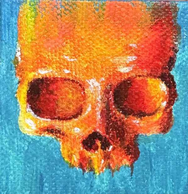 Mini Orange Skull by Krystlesaurus