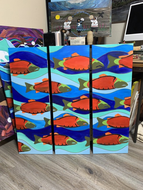 "The Big Race"  in progress by Karen  (Eben) Garcia