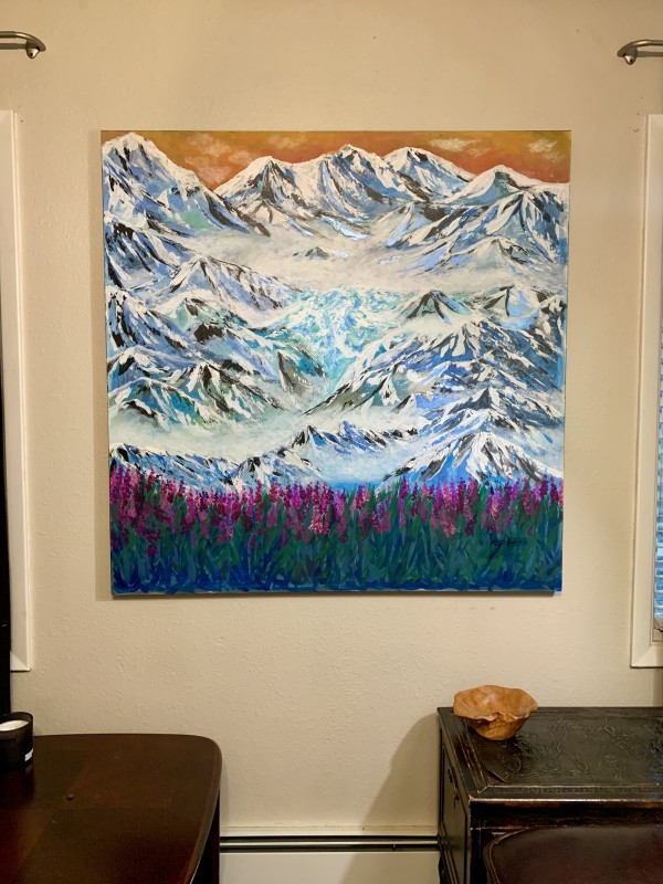 "Sweet Alaska" 4'x4' Original on Canvas by Karen  (Eben) Garcia
