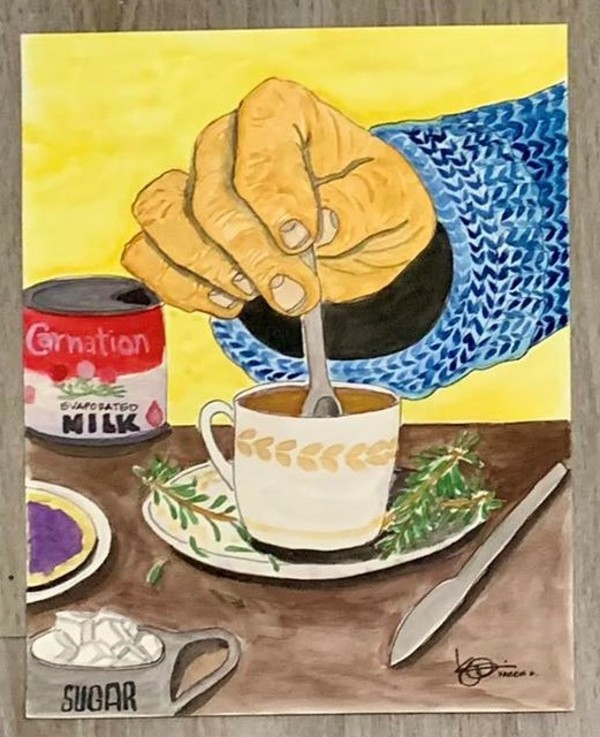 "Tea Time With Papa" by Karen  (Eben) Garcia