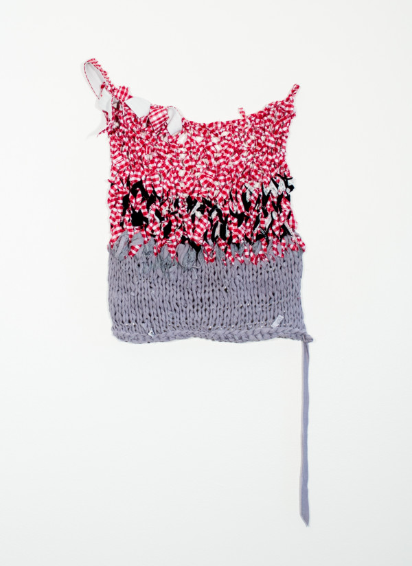 Untitled (Red check, black with lace, grey lavender) by Emma Jane Royer