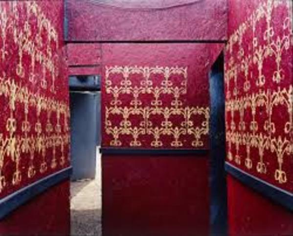Red and Gold Corridor, Haunted Graveyard, Bristol, Connecticut by Lisa Kereszi