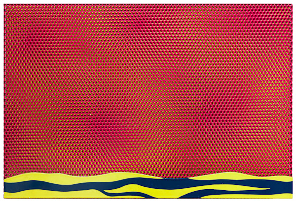Perforated Seascape #2 (Red) Landscape by Roy Lichtenstein