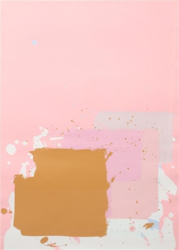 Brown Block on Pink by John Hoyland
