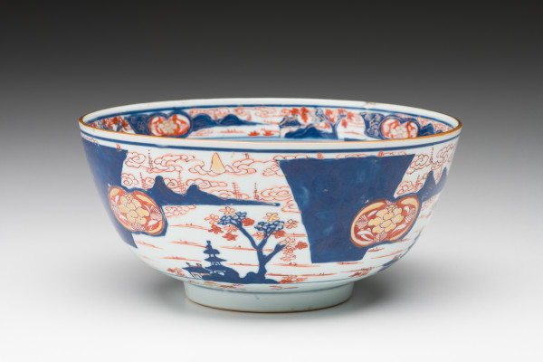 Chinese Imari Bowl with Pagodas and Clouds by Unknown