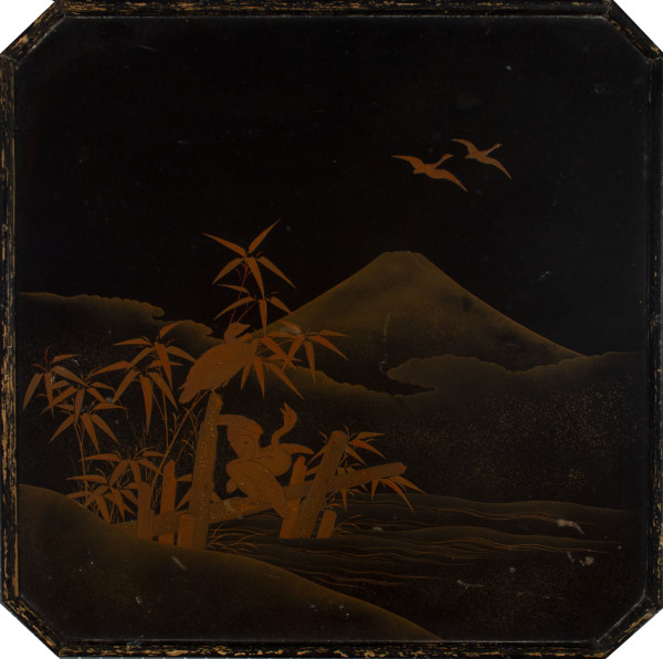 Japanese Lacquer Tray with Geese by Unknown