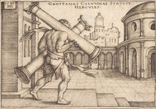Hercules Sets Up The Columns of Gades by Hans Sebald Beham