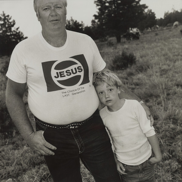 Biker with Jesus T-Shirt, from the portfolio "In America" by Mary Ellen Mark, Image 1.