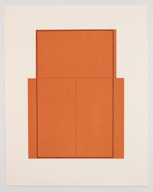 Rectangle within Three Rectangles (Orange) by Robert Mangold