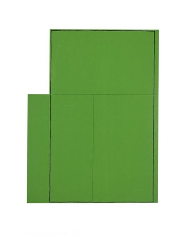 Rectangle within Three Rectangles (Green) by Robert Mangold