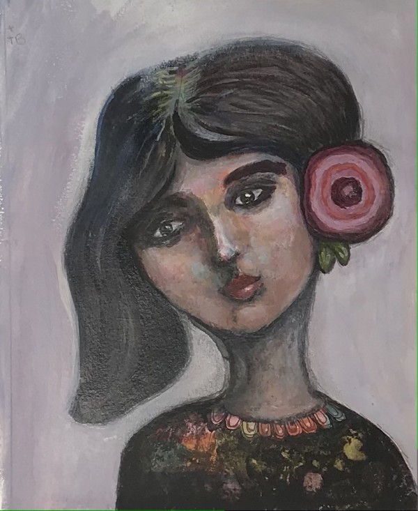 Girl with a Pink Flower