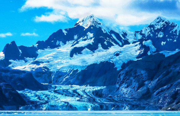 Johns Hopkins Glacier with Mt Orville and Liluya  Mountain Afternoon #2 by Rodney Buxton