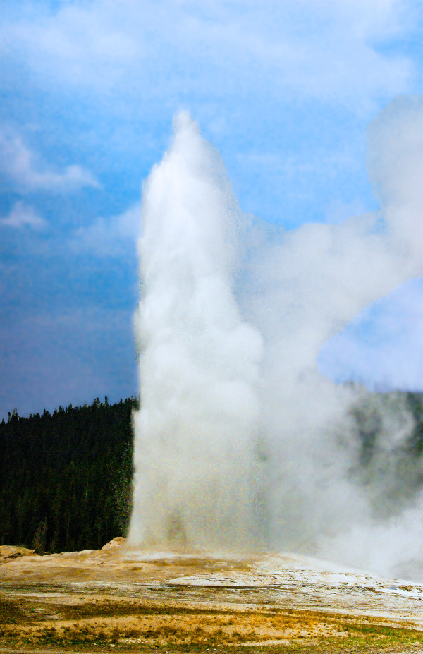 Old Faithful, Yellowstone Afternoon by Rodney Buxton