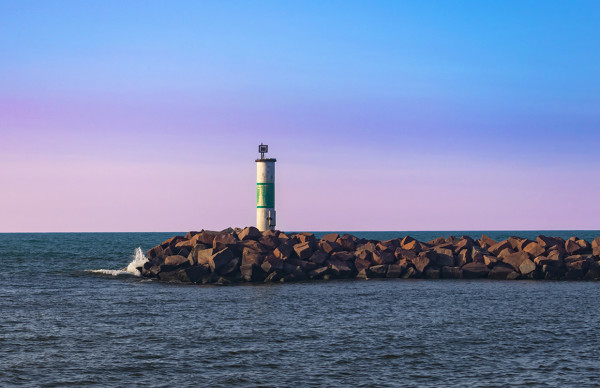 Portage Lighthouse Sunset by Rodney Buxton