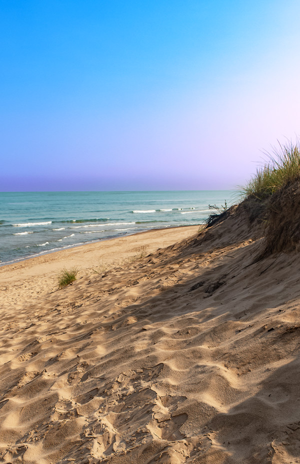 West Beach Indiana Dunes NP and Lake Michigan Morning by Rodney Buxton