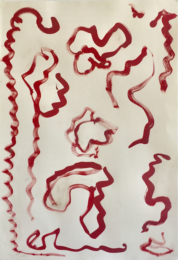On the Move/untitled, red gestural by Sherri Silverman