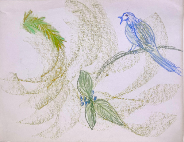 bluejay and leaves by Sherri Silverman, Image 1.