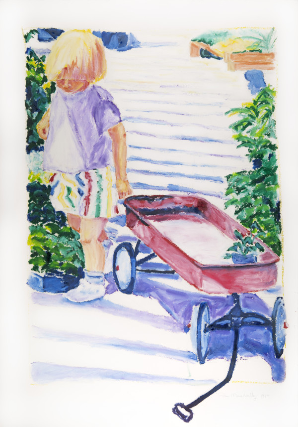 Boy with Red Wagon by Rita MacNelly