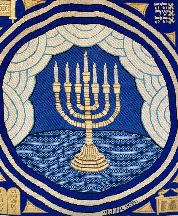 Jewish Banner with the Menorah by Vienna Cobb-Anderson