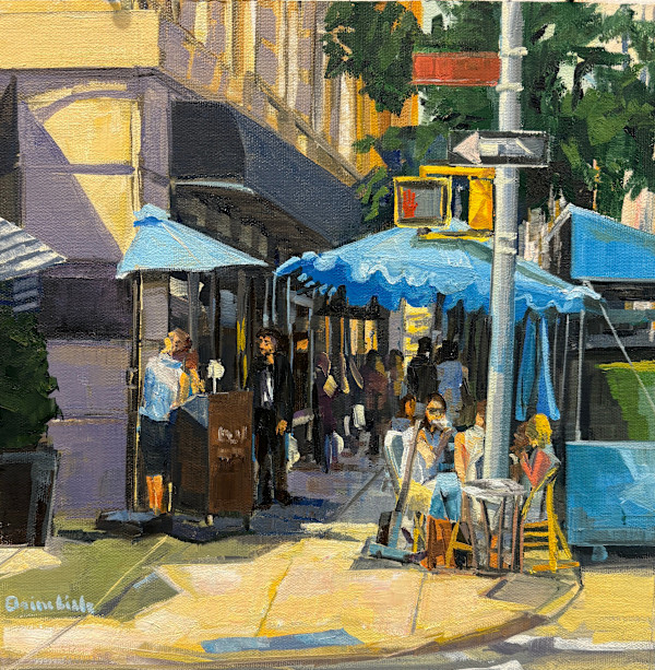 Blue Umbrella Cafe Uptown by Elaine Lisle, Image 1.