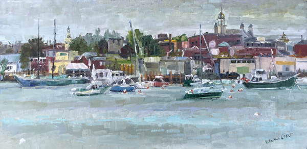 Gloucester harbor Rainout by Elaine Lisle