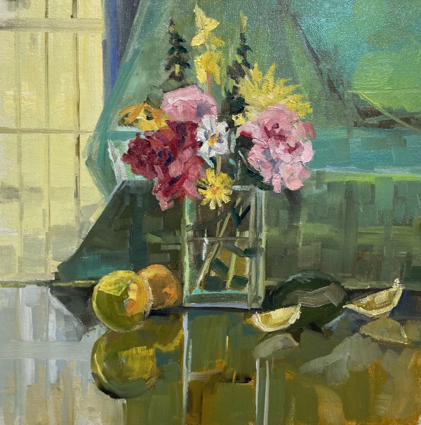 Flowers & Fruit by the Window by Elaine Lisle