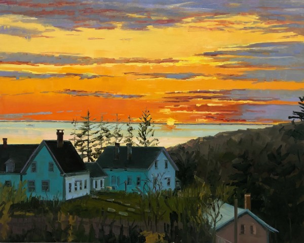 Sunset over trailing Yew by Elaine Lisle