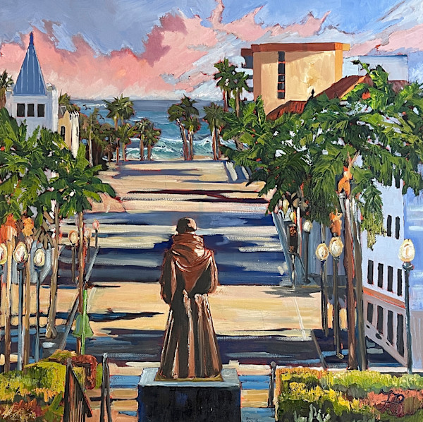 Padre Sierra overlooking Main St. by Francene Jolin Beaman