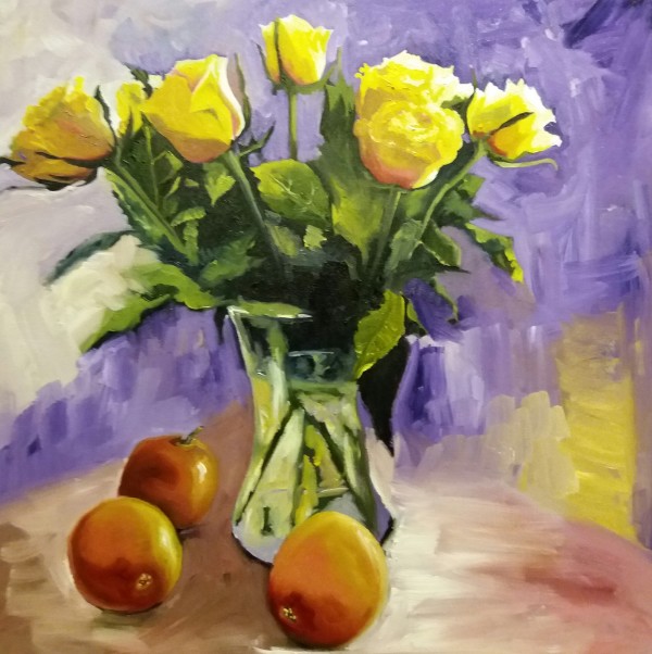 Friendship Yellow Roses by Marjory Sime