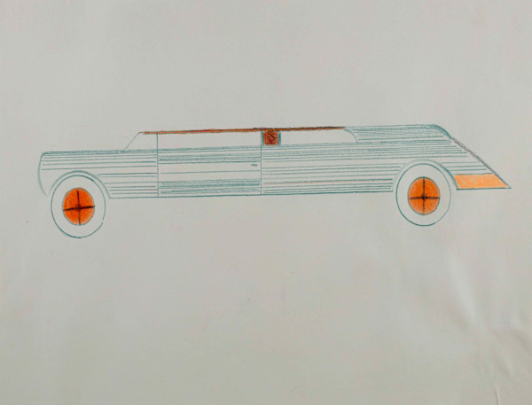 Sky Blue Stripe Car by Alan Ward