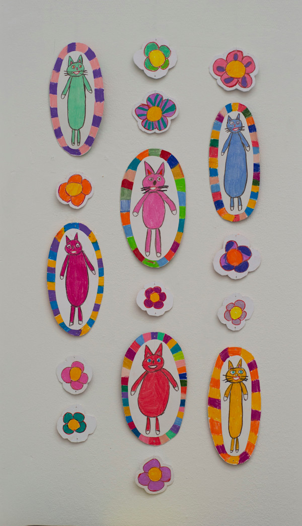 Cats and Flowers Mobile by Cindy Johnson