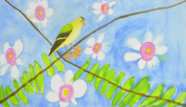 Bird on a Branch by Cynthia Adams