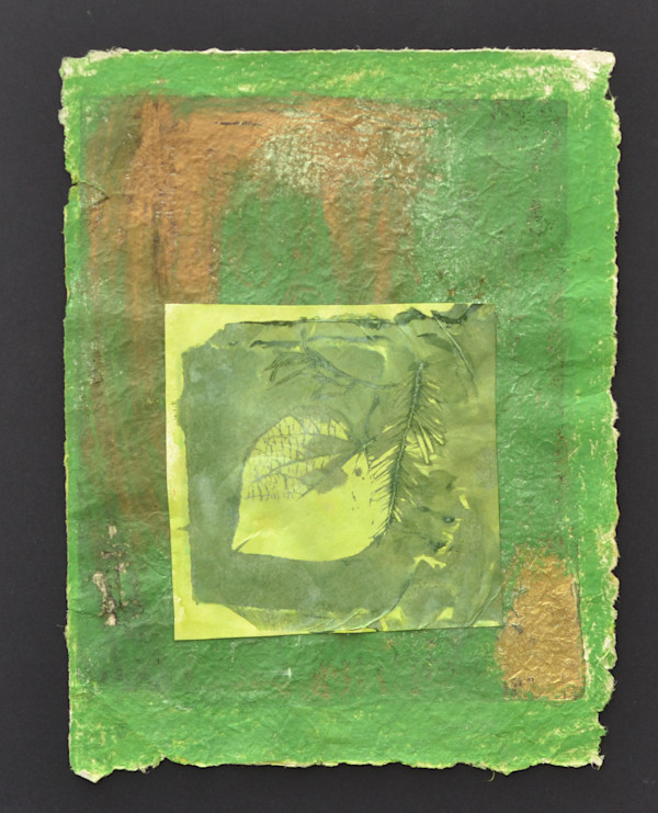 Green and Golden Leaf by Gina Cataldo